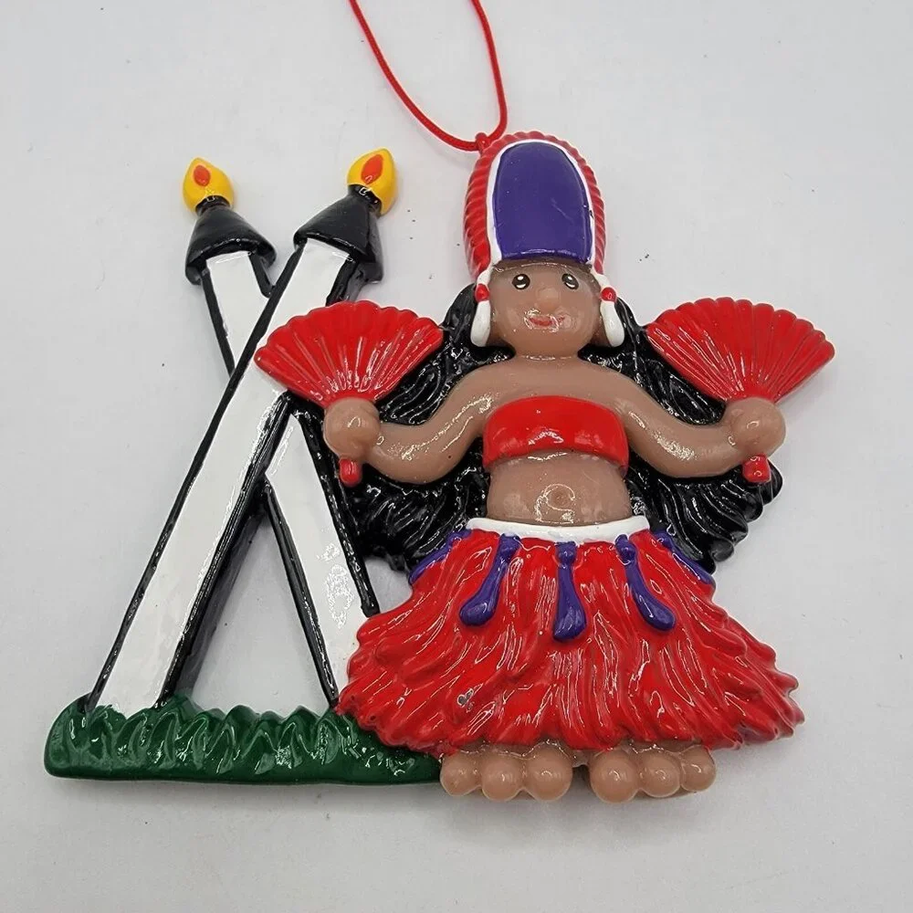 Vintage Christmas Ornament K Bears By Joseph K‎ & Co. Hawaii Hula Girl